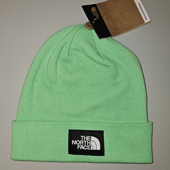 The North Face Men's Dock Worker Recycled Beanie Chlorophyll Green winter hat - Picture 9 of 11